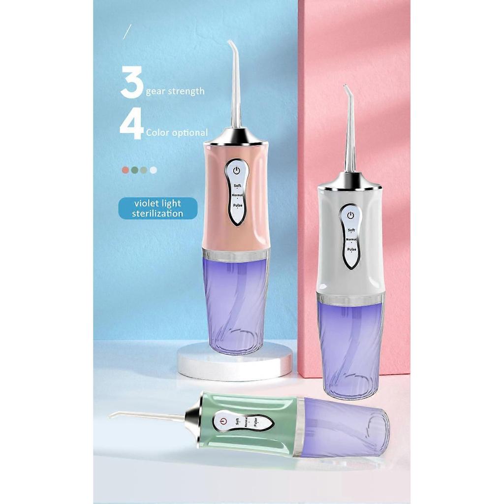 Tragbarer Wasserstrahl-Zahnreiniger USB-wiederaufladbar Wasserstrahl-Flosser Zahnstocher 4 Strahlspitzen