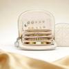Compact Travel Jewelry Storage Case with Zip-Around Closure and Sectioned Space for Earrings Rings Necklaces Use