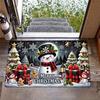 Christmas Themed Pattern Floor Mat Anti-Slip Bottom Soft Comfortable Faux Cashmere Rug Vibrant Color Door Rug