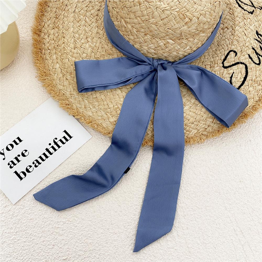 

Новый однотонный шарф для женщин на весну и осень, универсальный ремешок на запястье, повязка на голову, модное украшение, защита шеи для студентов, небольшой шарф 5*195cm