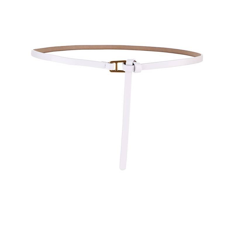 Genuine Leather Womens Slim Belt With Metal Buckle For Office And Casual Wear