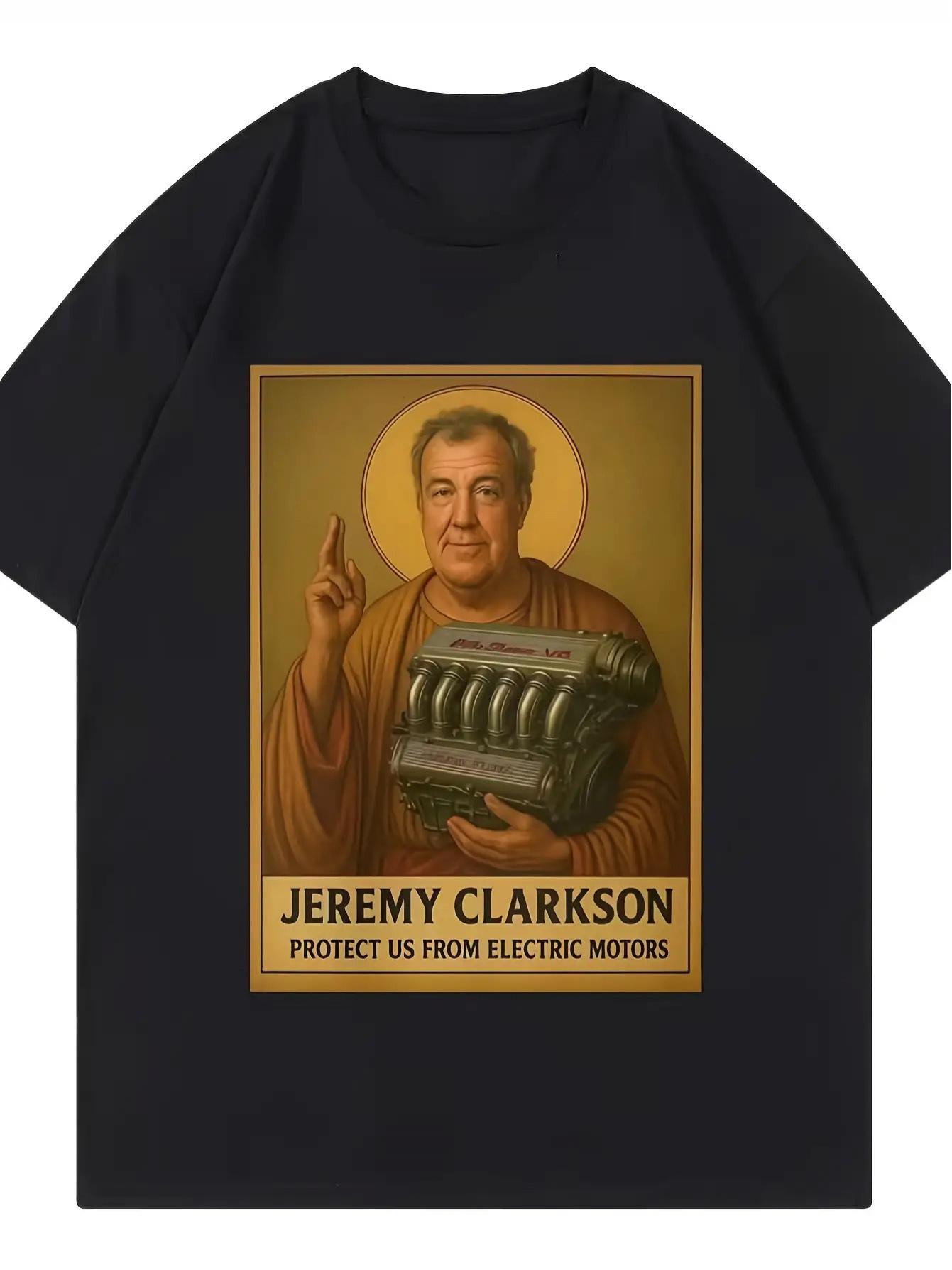 

Jeremy Clarkson Protect Us From Electric Motors Funny T-Shirt - Top Gear Vintage Car Engine Meme Tee Suitable for Car Lovers XXXXL