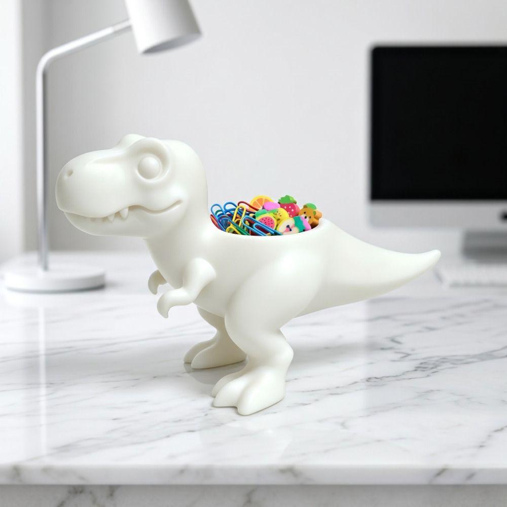 3D Printed Dinosaur Flowerpot Ornaments Mini Potted Planter Dinosaur Statue T-Rex Plant Pot Gift