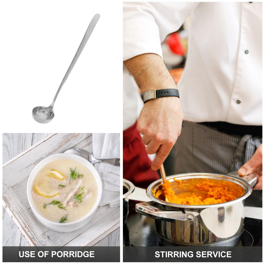 Long Mixing Spoon Soup Spoons Stainless Steel for Cooking Metal Serving Kitchen Utensils Wok Coffee