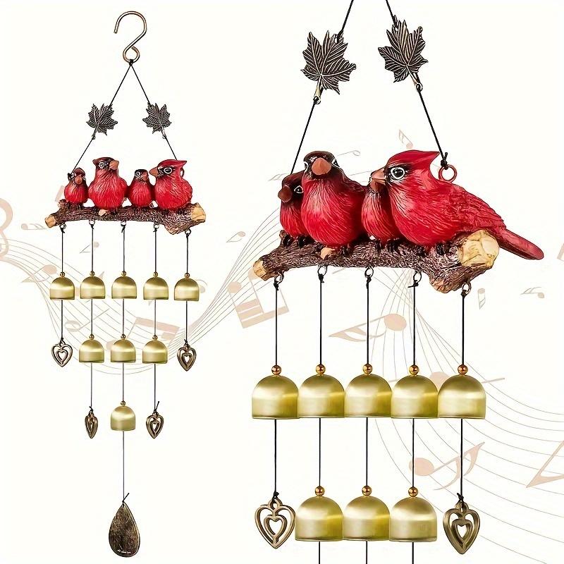 Happy Bird Wind Chimes Beautiful Hanging Decorations for Garden Balcony Patio Outdoor Home Ornament