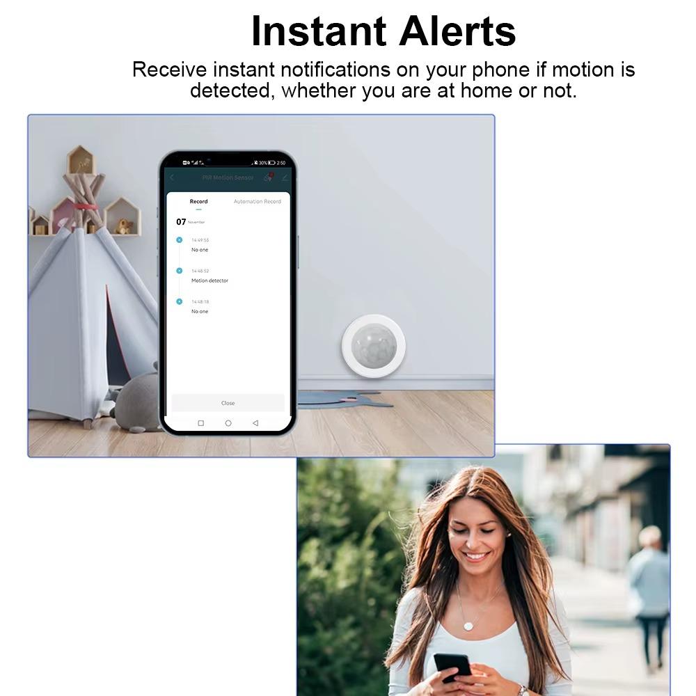 Tuya Zigbee Mini Smart PIR Motion Sensor+Light Sense Human Body Infrared Motion Sensor Anti Theft Remote Control Smart Life