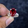Mozambique Garnet Gemstone 925 Sterling Silver Jewelry Ring Size Adjustable MM-3449