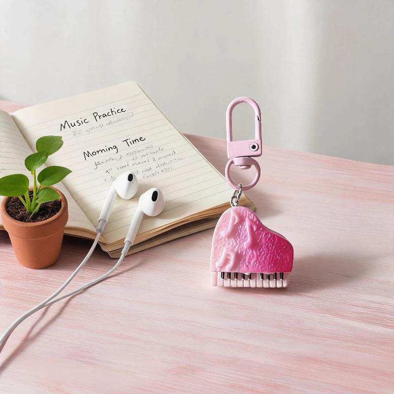 Mini Piano Keychain Gradient Color 3D Music Note Design Creative Bag Decor for Christmas Small Gift
