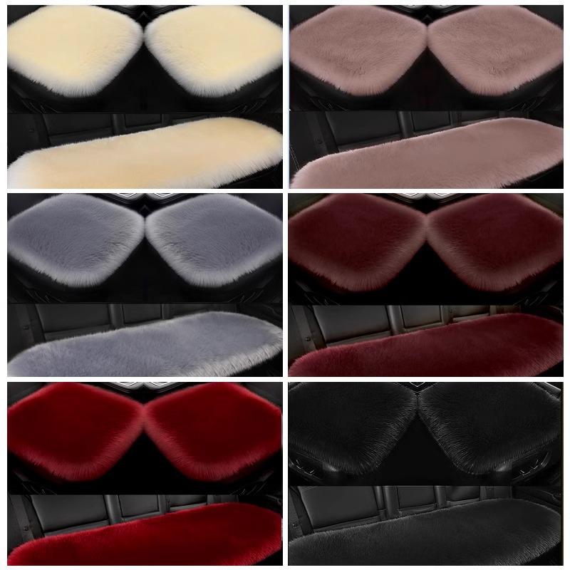 Plush Winter Car Seat Cushion - Furry Single Piece for Rear Seat Comfort