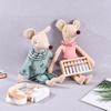 Peluche Topo Vestito Carino Alta Qualità Morbido Tessuto di Cotone Animale Imbottito Giocattolo Ratto Con Vestiti Rimovibili Decorazione Camera da Letto