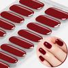 16Tips Semi-Cured Gel Nail Sticker Solid Full Cover Gel Nail Strips UV/LED Lamp Long Lasting Gel Nail Wraps Nail Decor