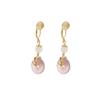 Elegant Pink Donut Peace Buckle Alloy Pearl Drop Stud & Clip On No Piercing Vintage Earrings