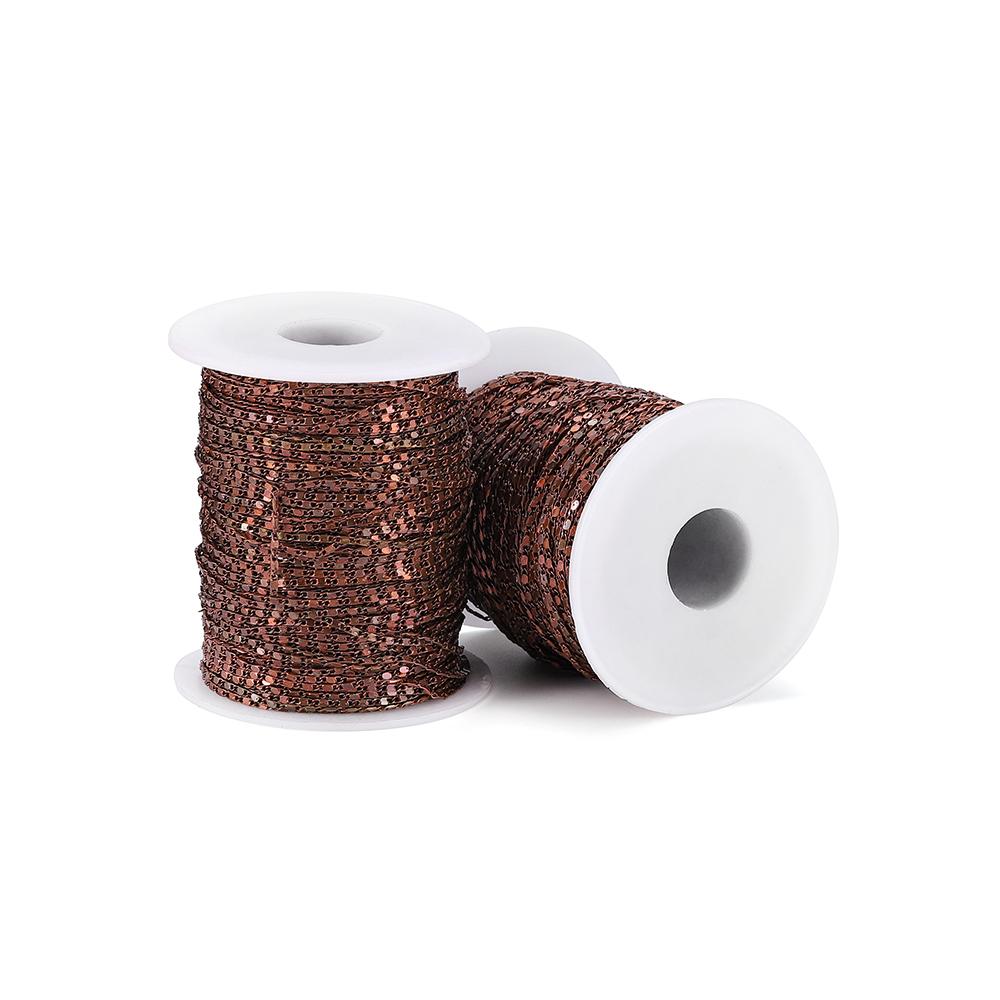 5Meter Width 1.6mm Copper Gold Press Rounding Chains for Earring Anklet Necklace Jewelry Making DIY Handcrafts Supplies