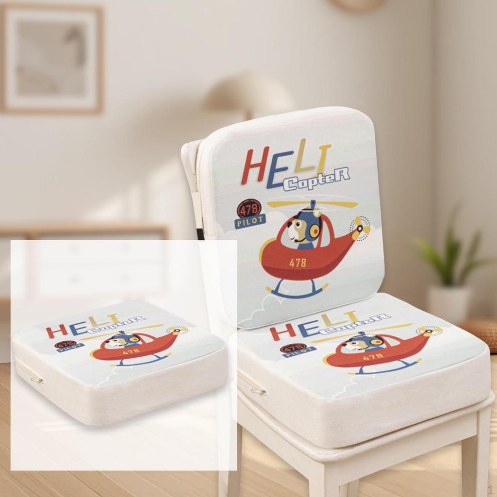 Booster Cushion for Kitchen Chairs, Designed Boys and Girls with Straps