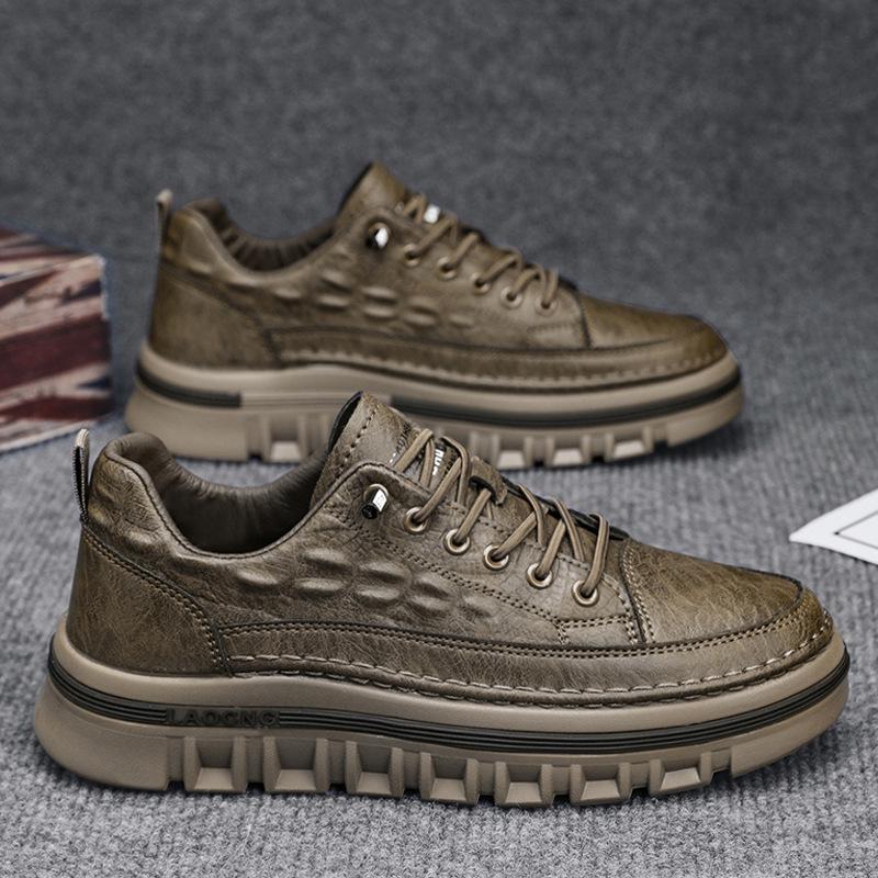 Fashion Designer Luxury Fashion Mens Leather Casual Shoes Sport Business Retro Men's Skate Shoes Outdoor Comfortable Non-slip Lace-up