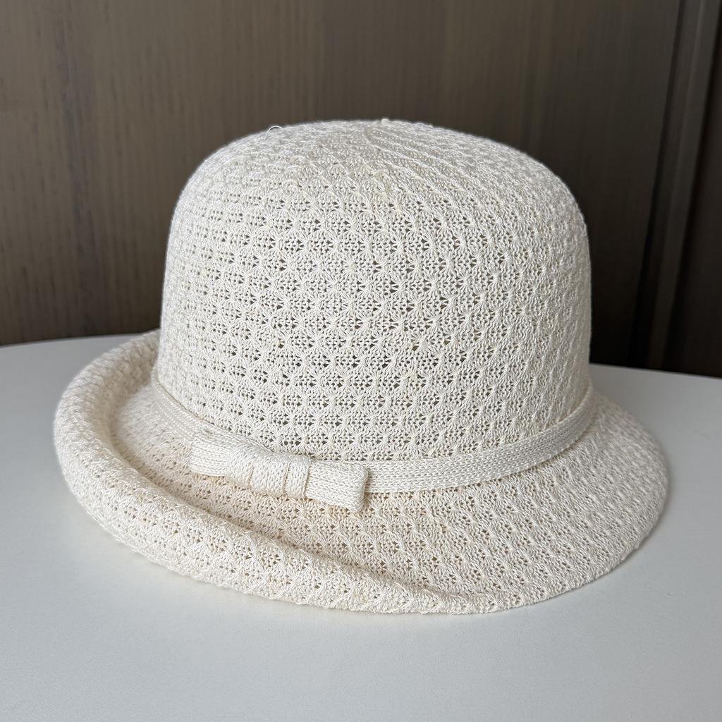 Simple Knot Knitted Top Hat Japanese Casual Versatile Travel Visor Hat Women Spring and Summer Crimping Basin Hat