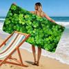 Green Clover Pattern Design Beach Towel Quick-drying for Travel Outdoor Sports Jogging Beach and Swimming