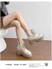 Fashion British-style round-toed, thick-heeled, thick-soled height-increasing ankle boots 2025 autumn/winter new fashion women's boots