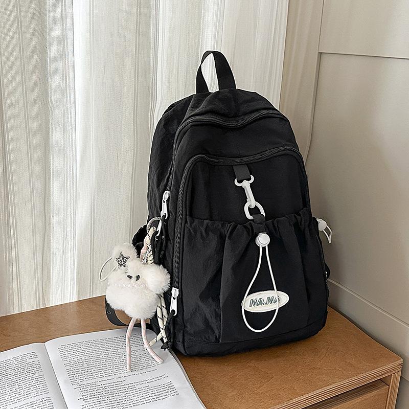 Schoolbag Japanese cute drawstring niche design high school student schoolbag female simple college student backpack large capacity backpack