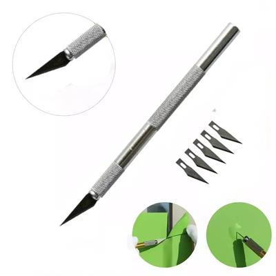 Antypoślizgowy Metalowy Skalpel Zestaw Narzędzi Nóż Cutter Grawerowanie Noże Rzemieślnicze +5 szt. Ostrzy #11 do Naprawy DIY Płyty PCB Telefonu Komórkowego Narzędzia Ręczne