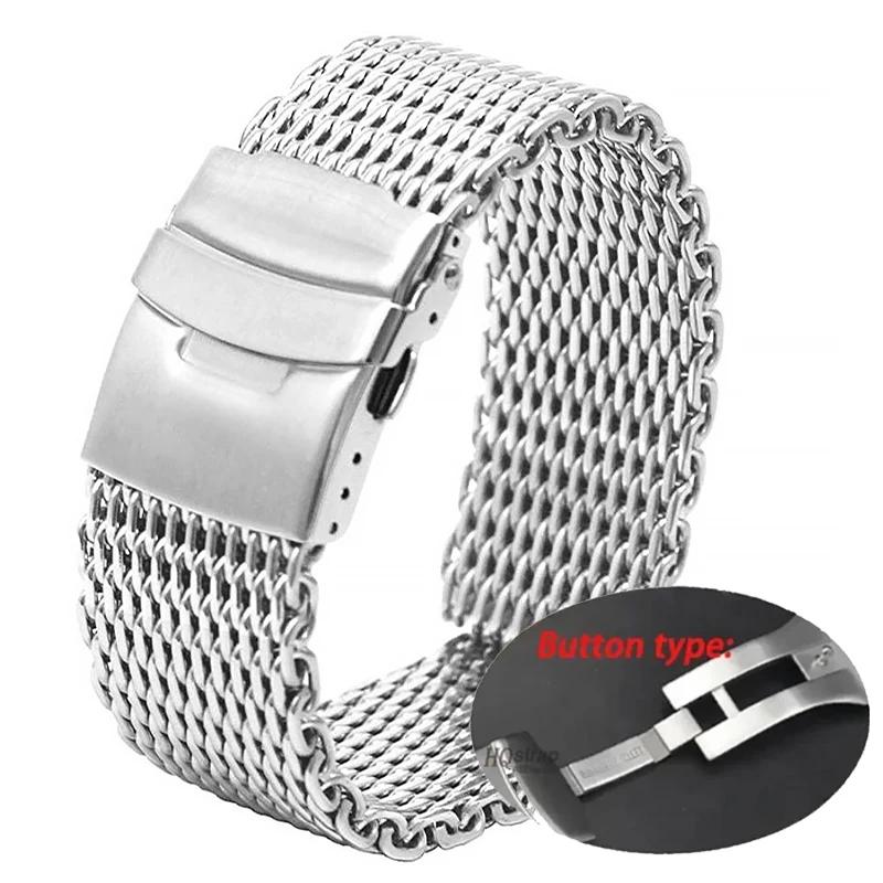 Stainless Steel Bracelet for Seiko Shark Mesh Luxury Milanese Watchband for Casio 18 20 22 24mm Universal Strap for Omega Belt