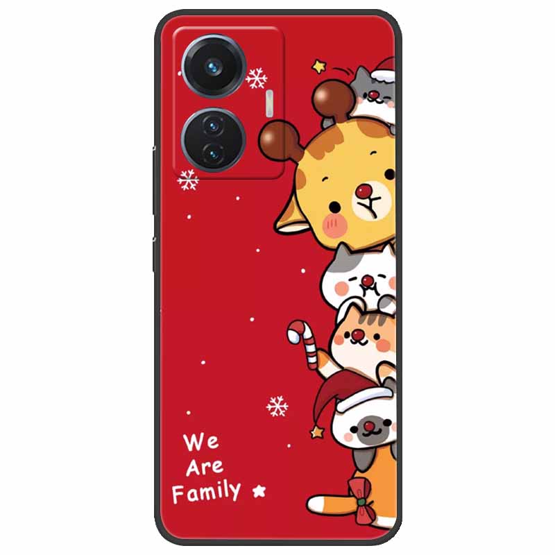 Christmas Case For Vivo T1 44W Soft Silicone Back Cover for Vivo T1 4G Snapdragon 680 Phone Case Cartoon V2153 VivoT1 4G Funda