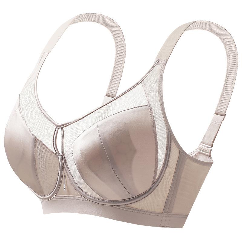 

Satin Bra Women s Mesh Underwear Women s Gathering Bra Adjustable Thin Cup Top Support Bra Push Up Bra 42/95C хаки