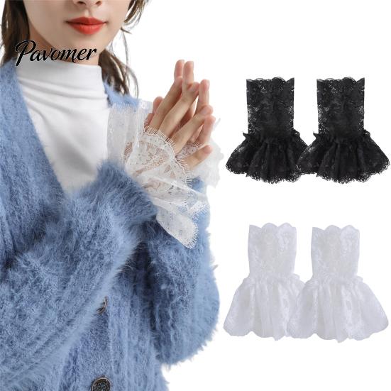 False Sleeves for Cardigans Lace Fake Cuffs Women, Detachable Elastic Wrist Cuffs, Layering Accessories Women Elegant Accessory Sweaters And