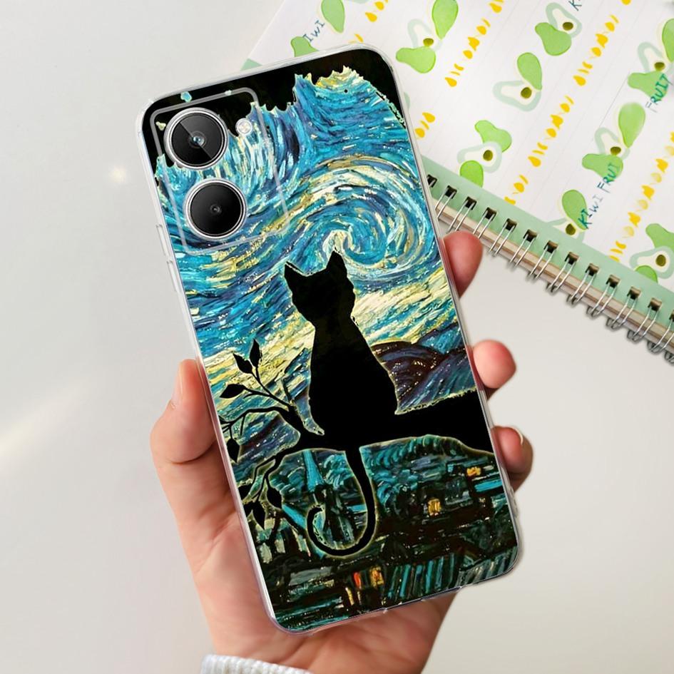 For Realme 10 Case RMX3630 Back Cover Cute Panda Cartoon Slim Soft Clear Silicone Phone Case For Realme 10 Pro Plus RMX3687 Capa