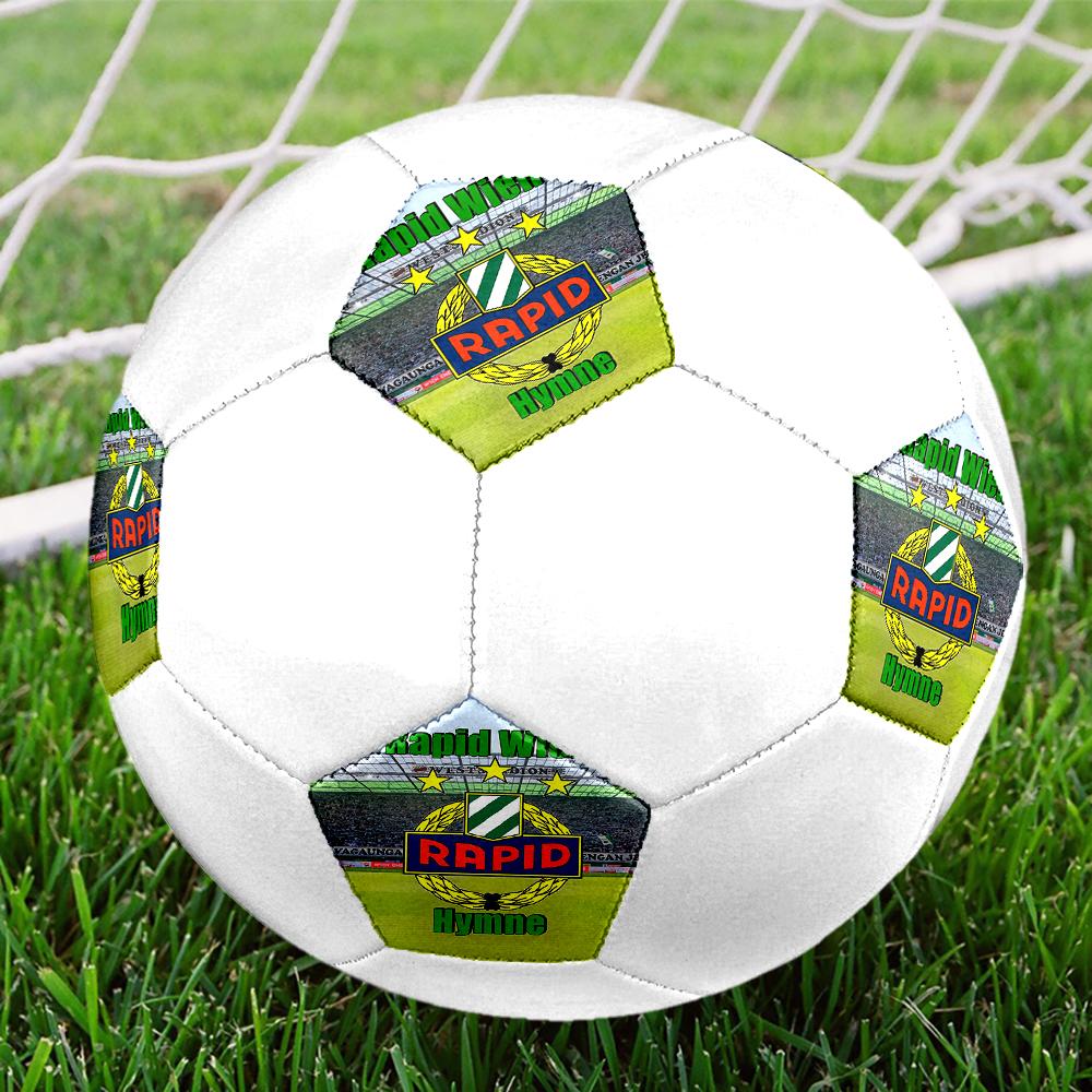 Rapid Wien Soccer Ball, Colorful, Suitable for All Ages, Machine-stitched, PVC Material, Competition Grade, Durable and High Bounce