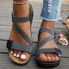 Women's Summer Wedge Sandals - Round Toe Velcro Strap Casual Slope Heel Shoes, Comfortable Walking Sandals for Ladies
