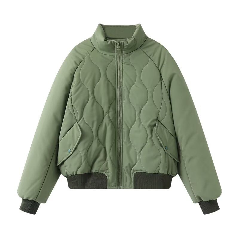 Kaslead New Arrival Women's Clothing Fashion Style Fashion Pilot Loose Lapel down Cotton Jacket