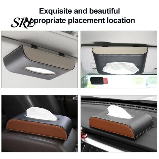 Car Tissue Holder for Dashboard Box, Sun Visor Type Block Hanging Container, Towel Napkin Holder, Easy Clean Paper Rack Organizer, Stable Dispenser