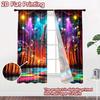 2D flat printing 2pcs Curtain Window Treatment Curtains Musical Night Spotlight Digital Printed Polyester Drapes Festive Holiday