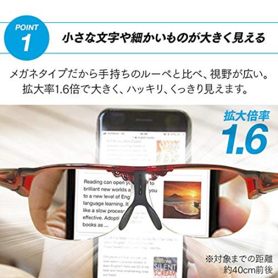 iMedia Magnifying Glass, Magnifying Glasses, 1.6x, Flip-Up Magnifying Glass, Brown, Unisex