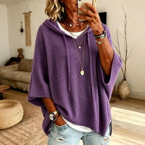 European-American Women's Knit Hoodie with Drawstring 2026