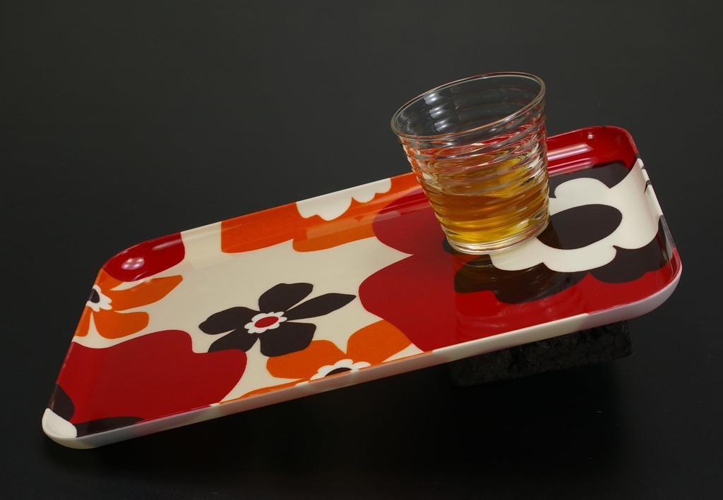 NR Tray L 39cm Check Blue Microwave Safe Serving Tray Stylish Cute Plastic Tray Kitchen Placemat Serving Commercial Cafe Made in Japan TATSU-CRAFT