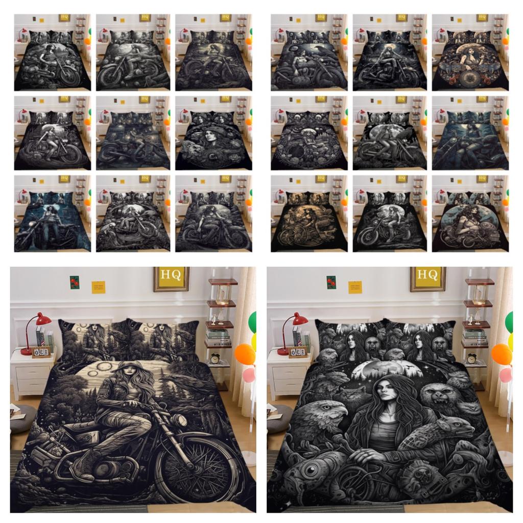 Duvet Cover Set Beauty Skull Printed Full Size Microfiber Bedspreads High Quality Luxury Bedding Cover