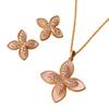 Gold Plated Clover Leaf Jewelry Set Women - Earrings Necklace Minimalist Fashion Accessory Hypoallergenic Copper Alloy