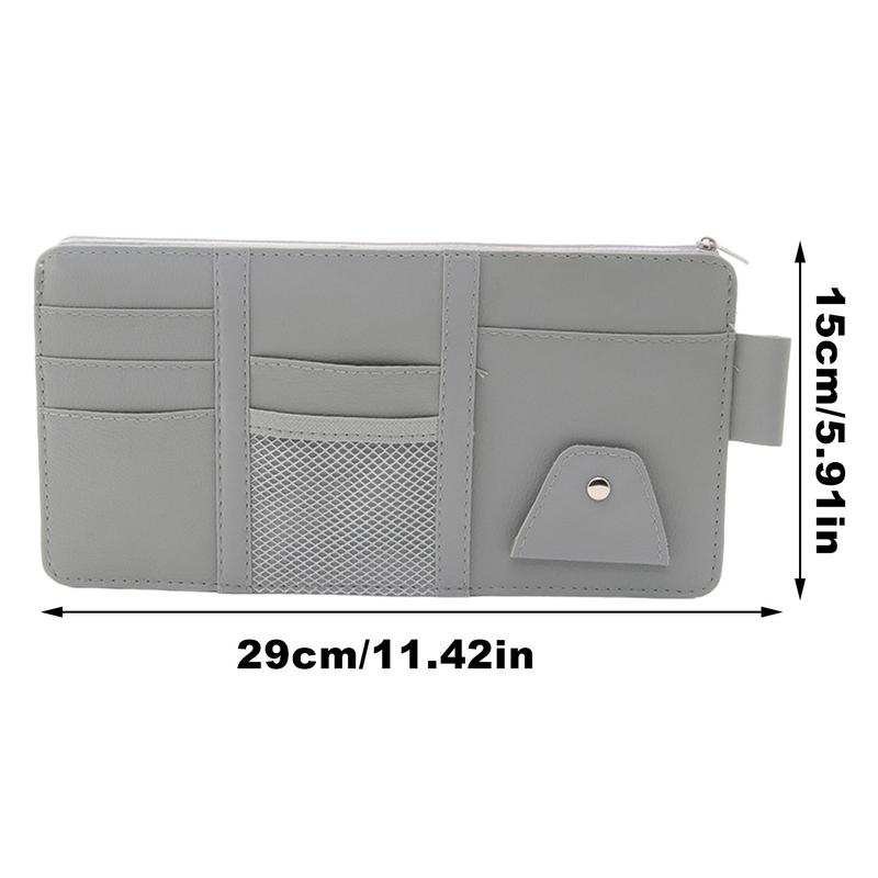 Small Auto Visor Organizer And Storage Car Interior Organizer PU Leather Adjustable Sunglasses Holder Multifunctional Stylish