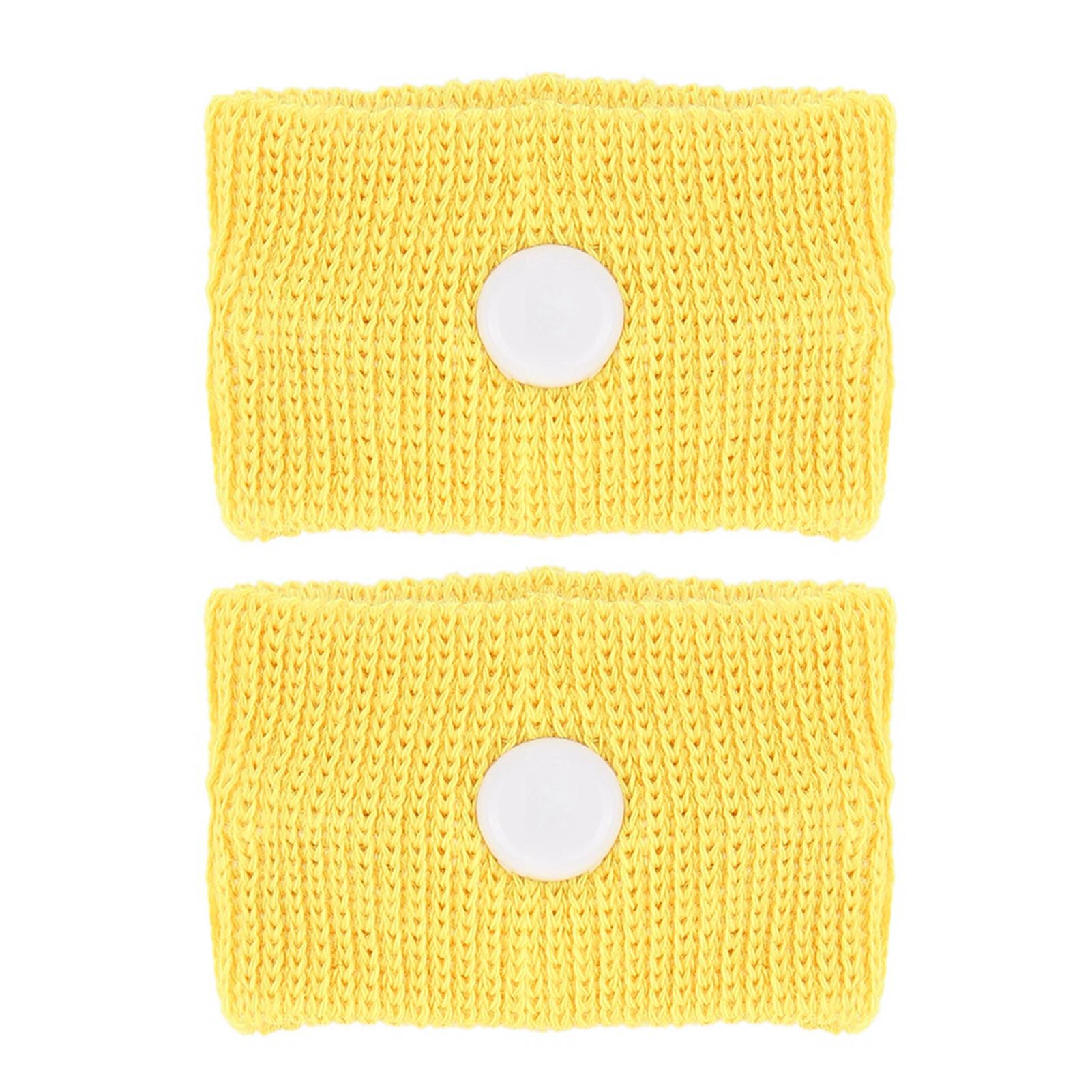 

1 Pair Adult Children Wristbands Portable Wristbands for Travel Plane Bus yellow