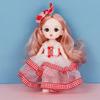 1/12 Scale Cute Face BJD Doll Big Eyes Movable BJD Doll Brown Eye Bjd Mini 16cm Doll  Girl Toy