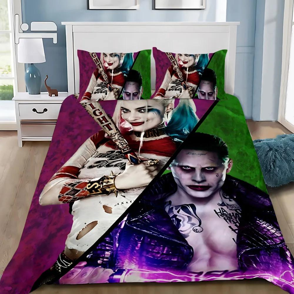 H-Harleys Q-Quinns Joker Duvet Cover Pillowcase Bedding Set Adult Boy Girl Bedroom Decoration Children Single Double Large Size