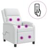 Massage Recliner White Fabric