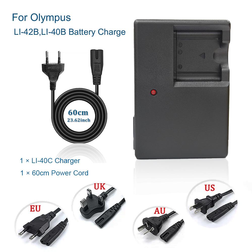 LI-40C Charger for Camera Olympus LI-42B,LI-40B,LI-41C,EN-EL10,NP-45,KLIC-7006,D-LI63,CNP-80 Battery Charger LI40B,LI42B,LI40C