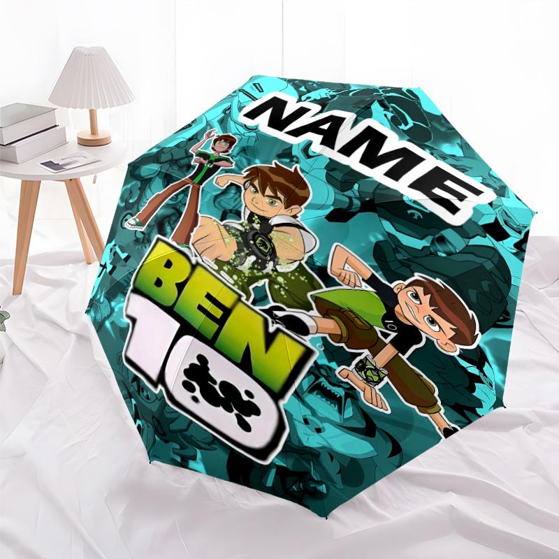 Personalized Name B-Ben10 Print Umbrella - Automatic Open/Close, Eight-Rib Durable Frame, Automatic Folding Umbrella