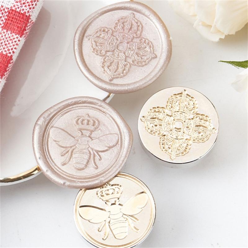 Flower Wax Seal Stamp Brass Head Bees Sealing Wax Stamp for Invitation Greeting Card Envelope Scrapbooking Decorations
