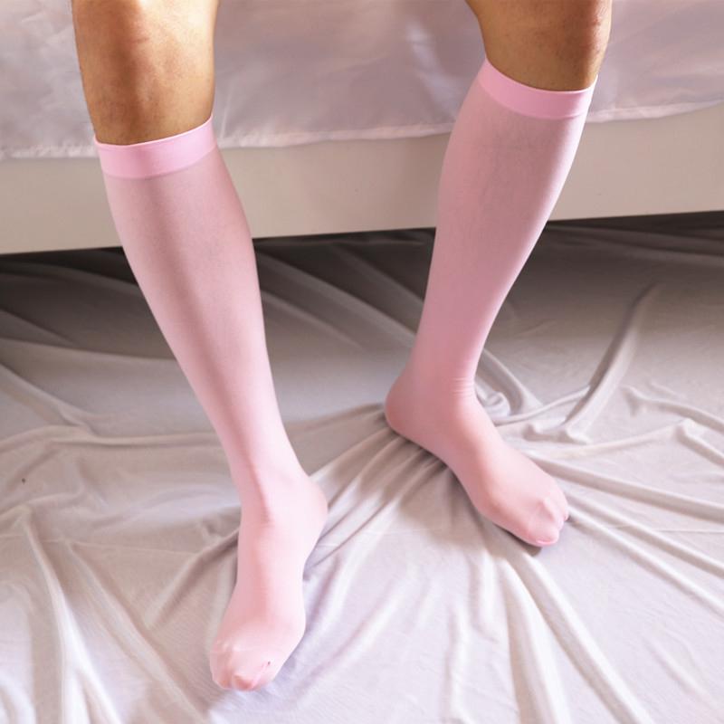 Seidensock dünne Herrensocken Herren Sommer Ultra Hochelastisch Glatt Überknie Business Nylonsocken Geschenke Herren Lange Socken Herren Nahtlos