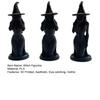3 Pcs Witch Figurine, 3D Printed Hear See Speak No Evil Witch Statue, Gothic Tabletop Ornament for Halloween Desktop Bookshelf Home Decor