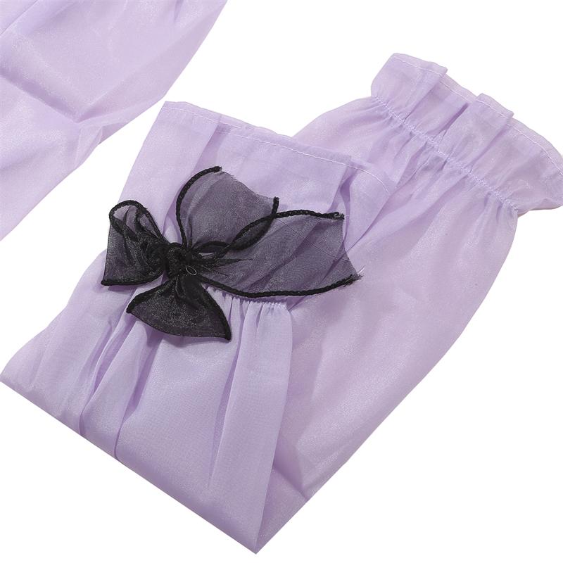 Sun Protection Arm Sleeves Fingerless Breathable Bow Ice Silk Sleeve Arm Covers Summer Arm Warmers Cycling